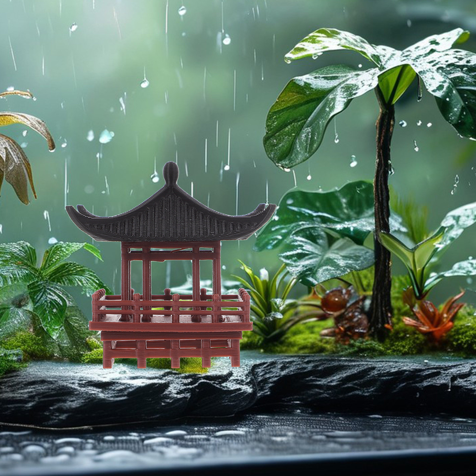 Miniature Chinese Pavilion Orn - Bonsai Garden Landscape Design recension och pris