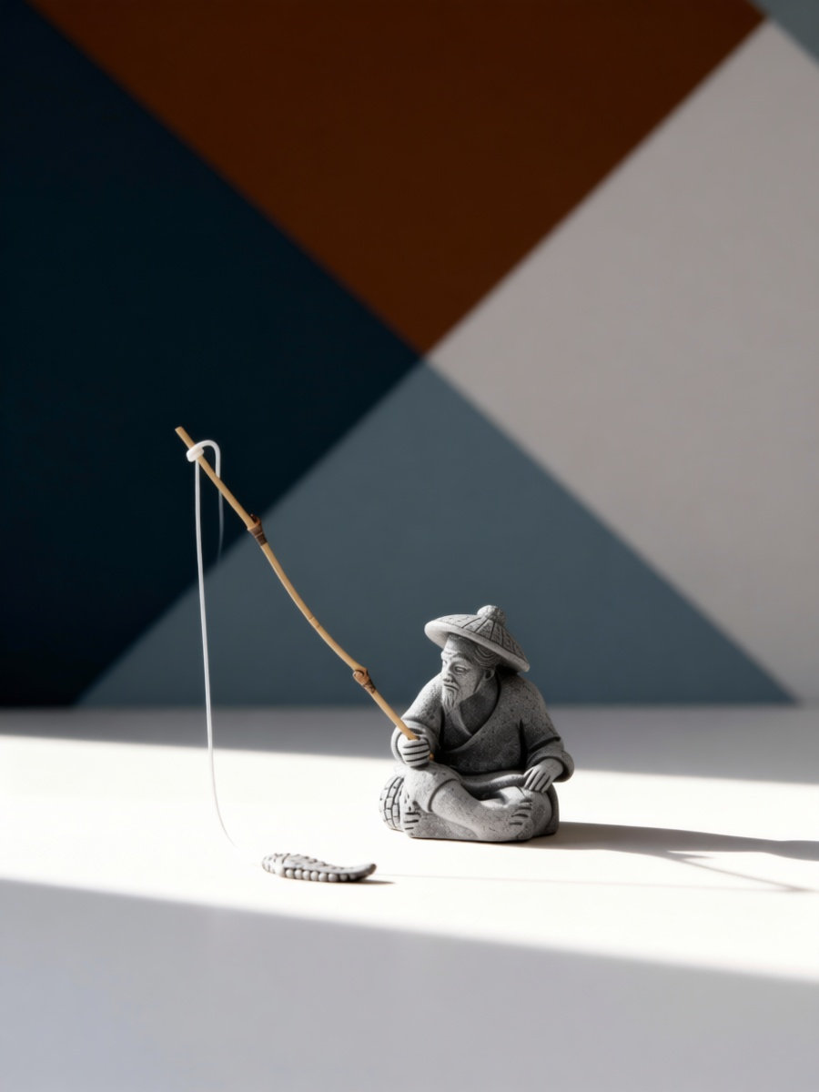 Fine Sandstone Fisherman Figur - Bonsai Garden Landscape Design recension och pris