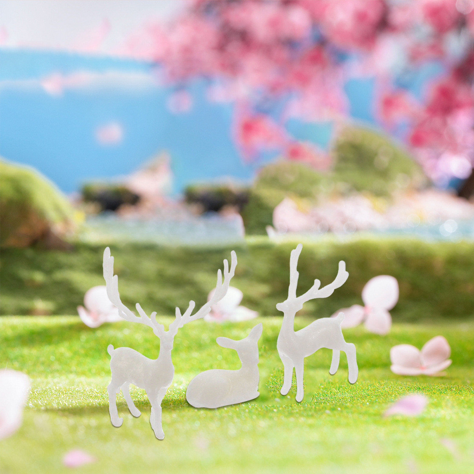 3Pcs Lifelike Resin Elk Statue - Bonsai Garden Landscape Design recension och pris